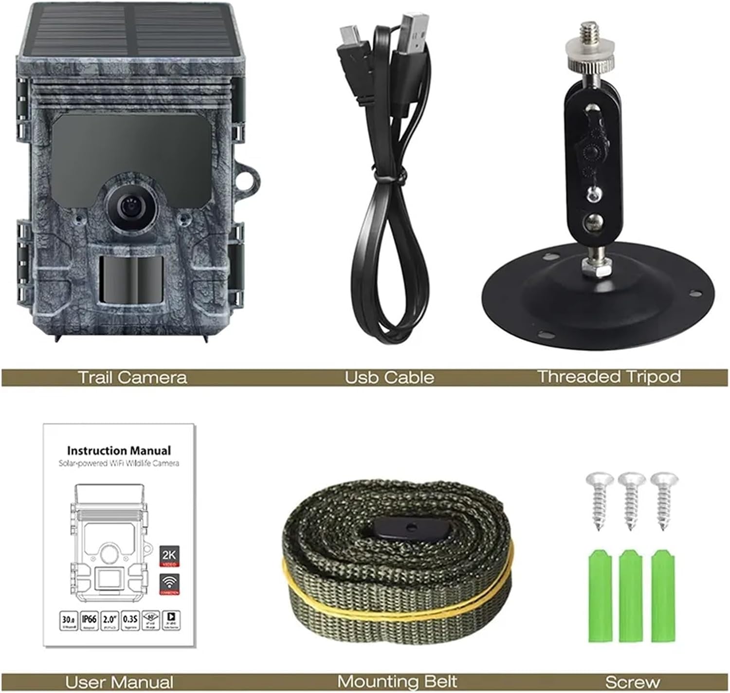 Trail Camera Solar Panel Powered - Game Camera 4K WiFi Solar Panel