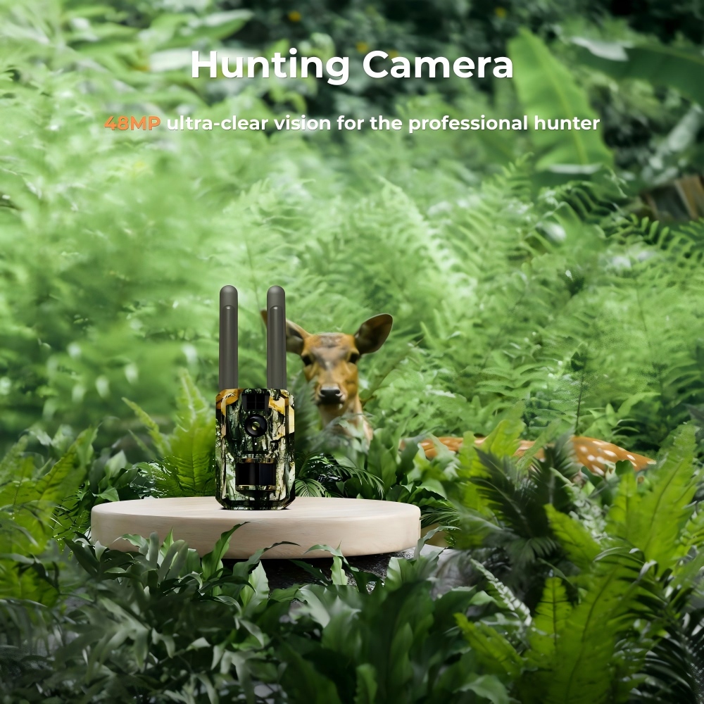Hunting Game Camera Night Vision No Glow - 4G LTE Cellular Trail Camera 48MP