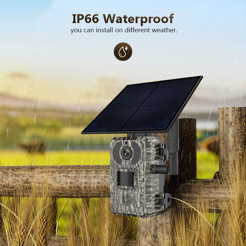 Trail Camera Solar Panel Powered - 4G 4MP Outdoor Wildlife Hunting Trail