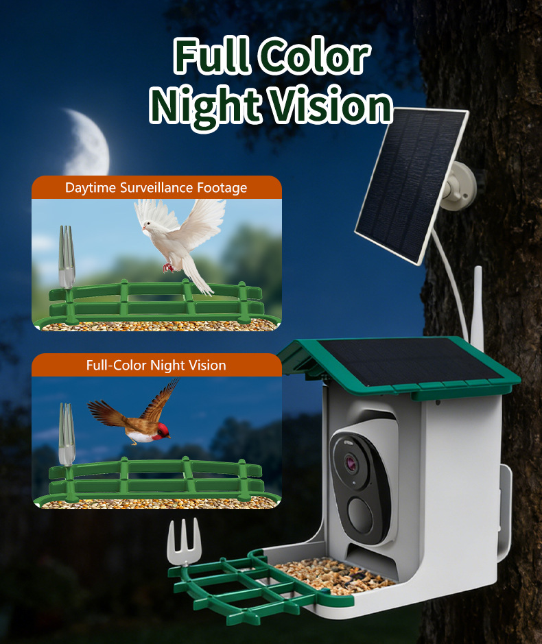 Smart Bird Feeder, Solar HD Co - Bird Feeder Camera Wifi Smart Ai recension och pris