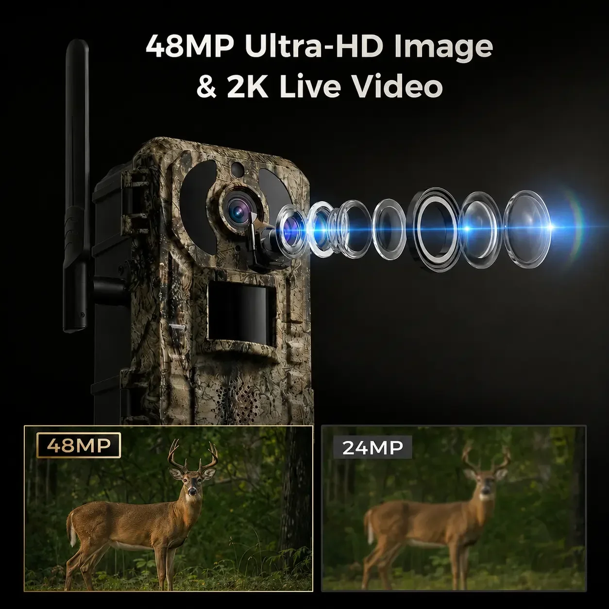 4G LTE Solar Powered Hunting T - Hunting Game Camera Night Vision No Glow recension och pris